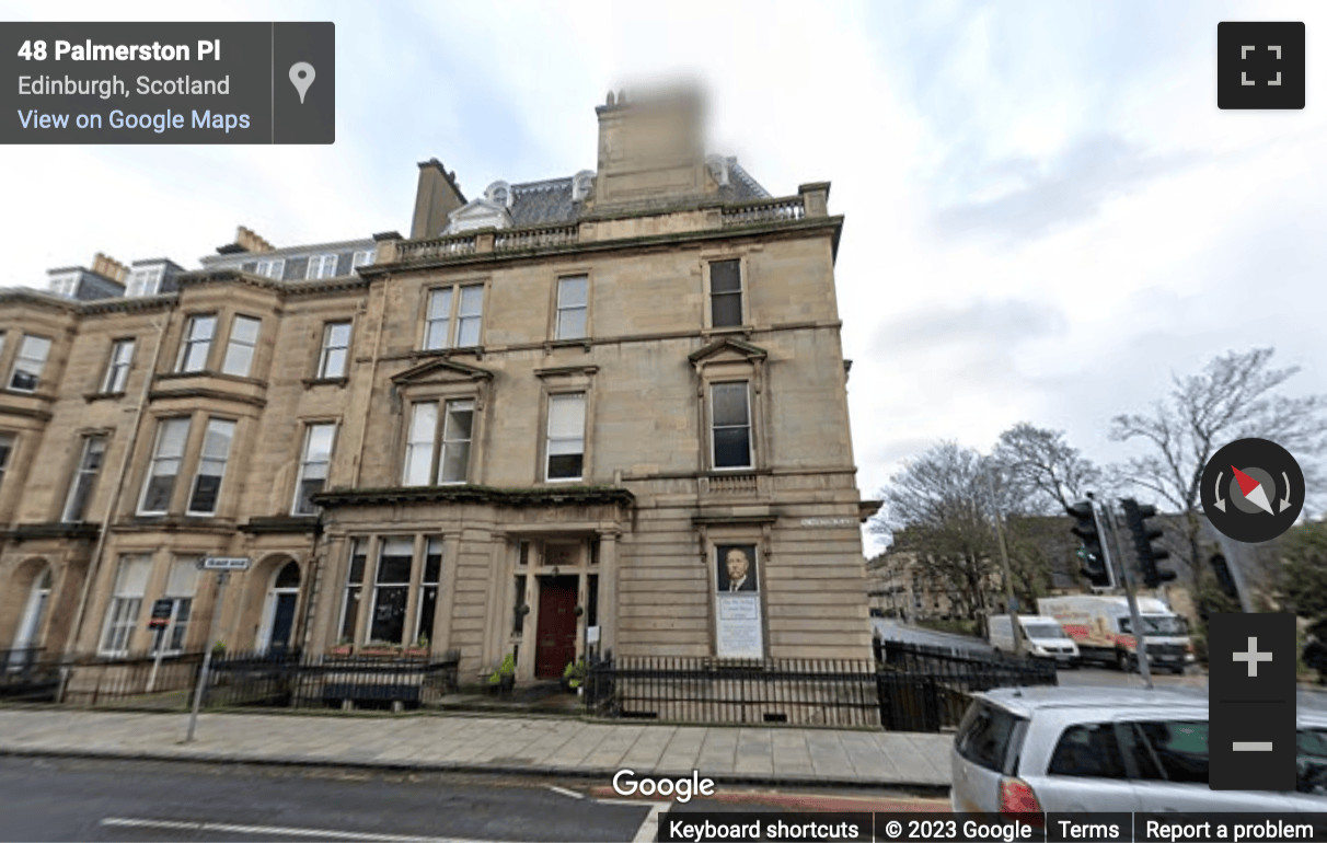 Street View image of 25 Palmerston Place, Edinburgh, City of Edinburgh