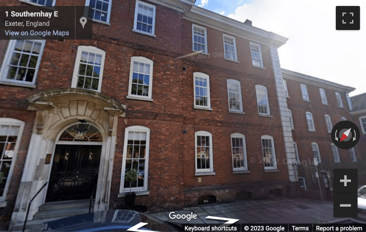 Street View image of Dean Clarke House, Southernhay East, Exeter, Devon