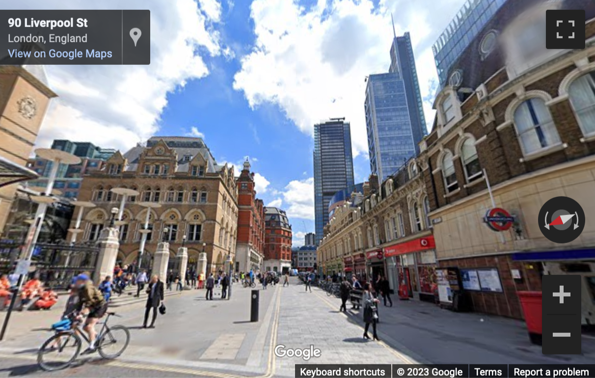Street View image of 25 Liverpool Street, Central London, EC2M