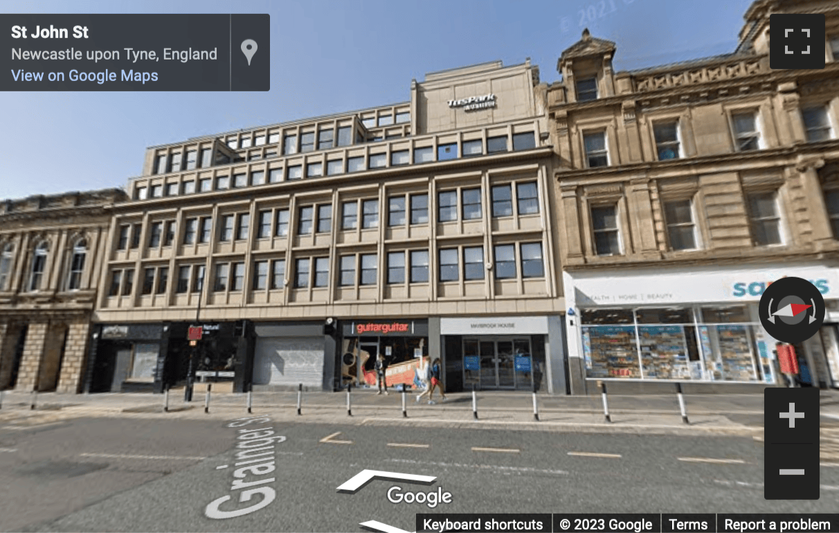Street View image of 27 Grainger Street, Maybrook House, 3rd floor, Newcastle, Tyne and Wear