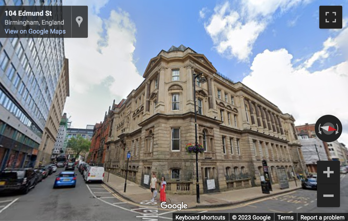 Street View image of Louisa Ryland House, 44 Newhall Street, Birmingham