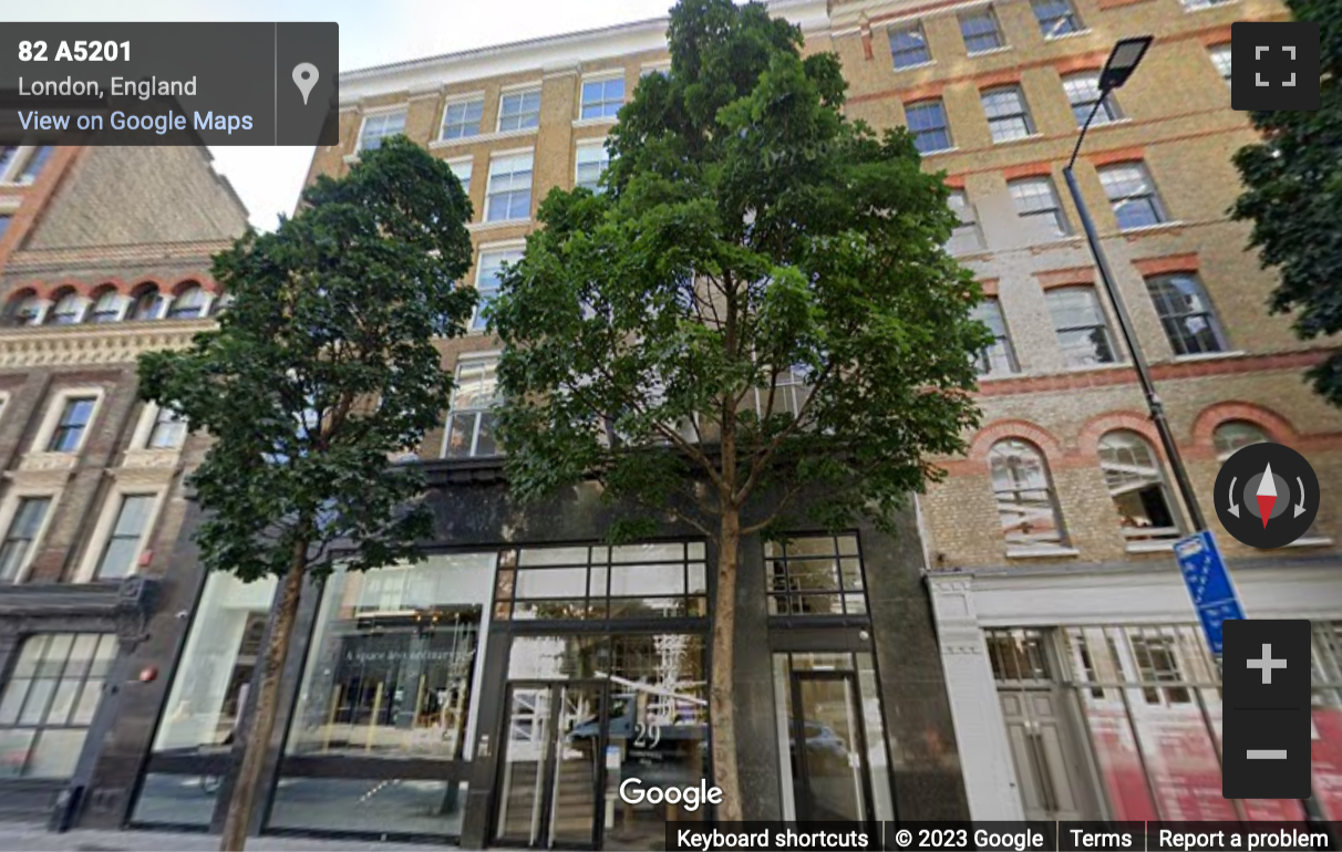 Street View image of 29 Clerkenwell Road, London