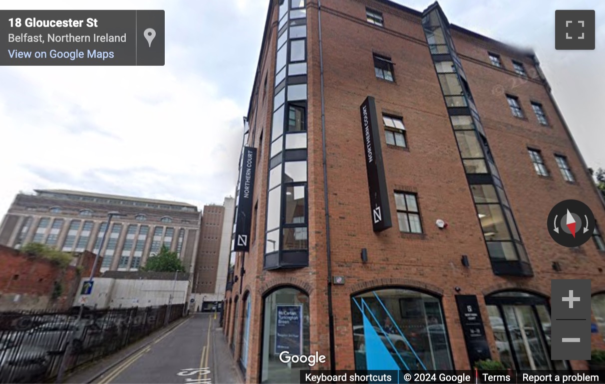 Street View image of 16-18 Gloucester Street, Northern Court, Belfast