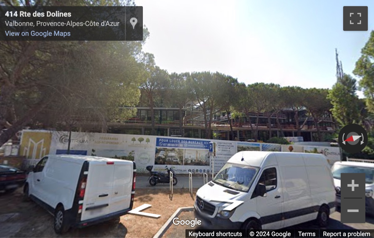 Street View image of 230 Route Des Dolines, Sophia Antipolis Centrium, Valbonne