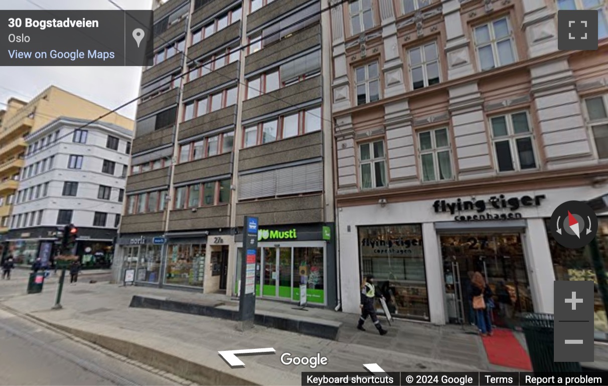 Street View image of Bogstadveien 27B, Oslo, Norway