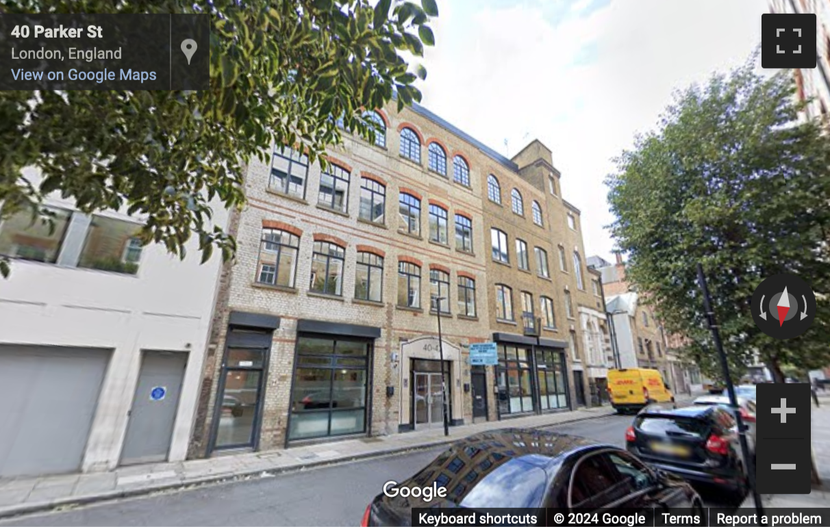 Street View image of 40-42 Parker Street, 3rd Floor, Central London, WC2B, UK