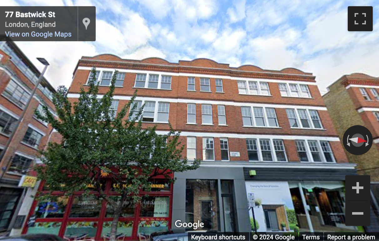 Street View image of 55 Goswell Road, 1st Floor South, Central London, EC1V, UK
