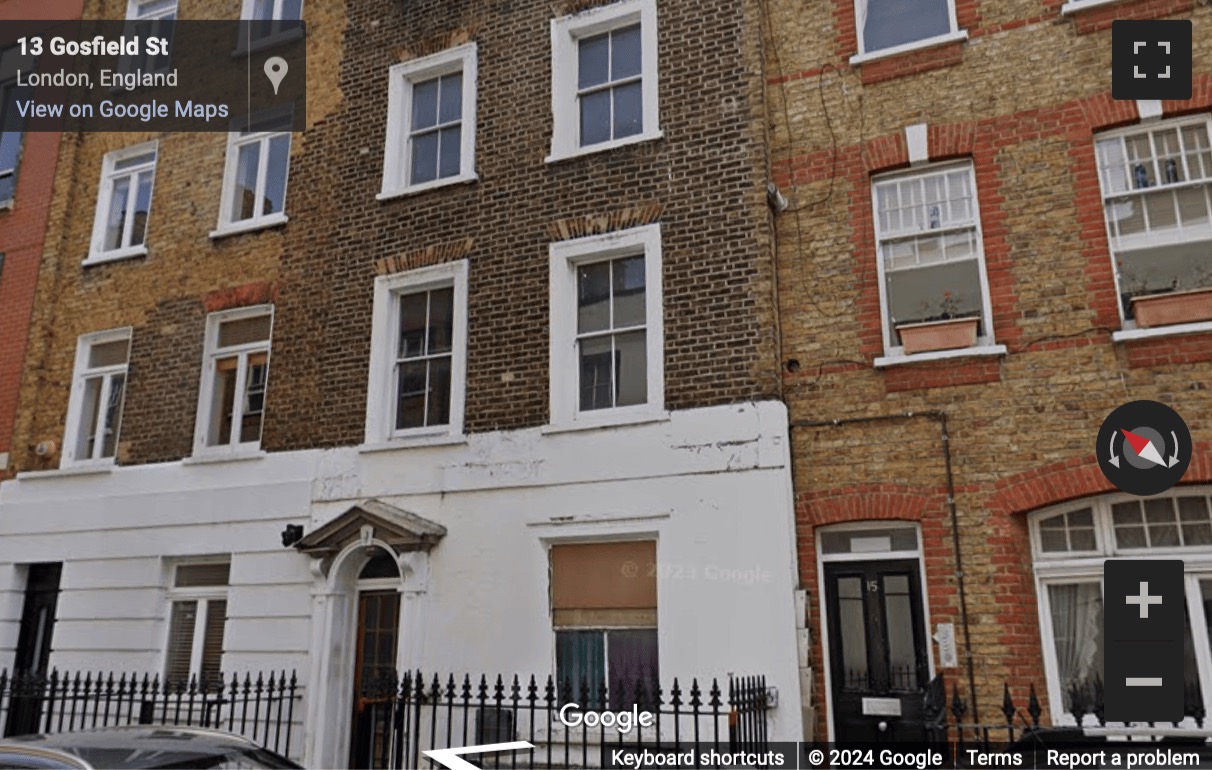 Street View image of 17 Gosfield Street, Central London, W1W