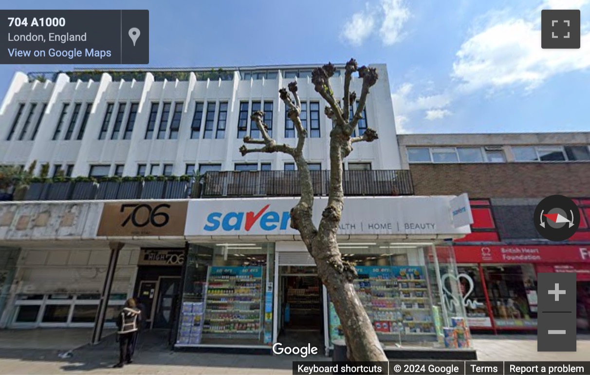 Street View image of 708 A High Road North, Central London, N12, UK