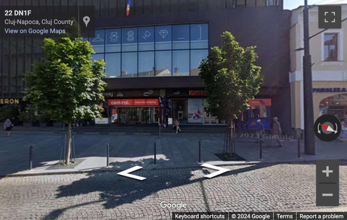 Street View image of Strada Regele Ferdinand 22-26, Centrul Comercial Central, 3rd Floor, Cluj Napoca