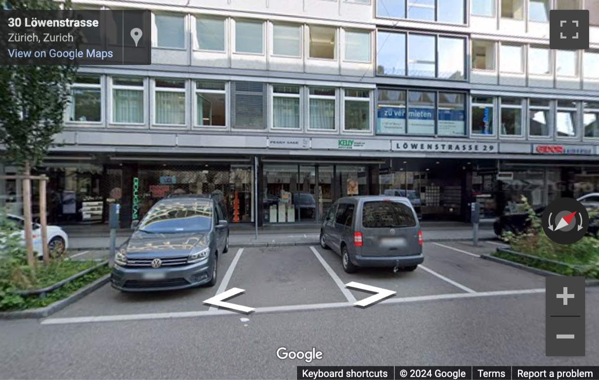 Street View image of Löwenstrasse 29, Zurich
