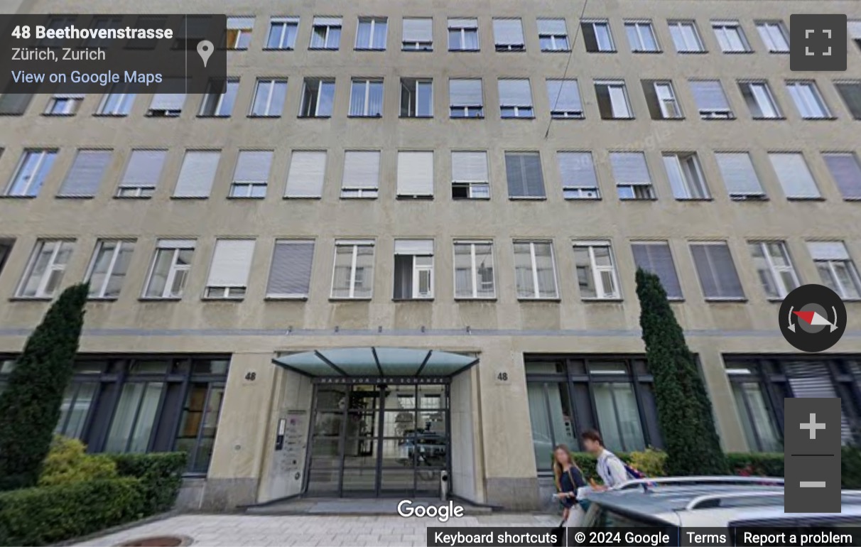 Street View image of Beethovenstraße 48, Haus Vor Der Schanze, Zurich
