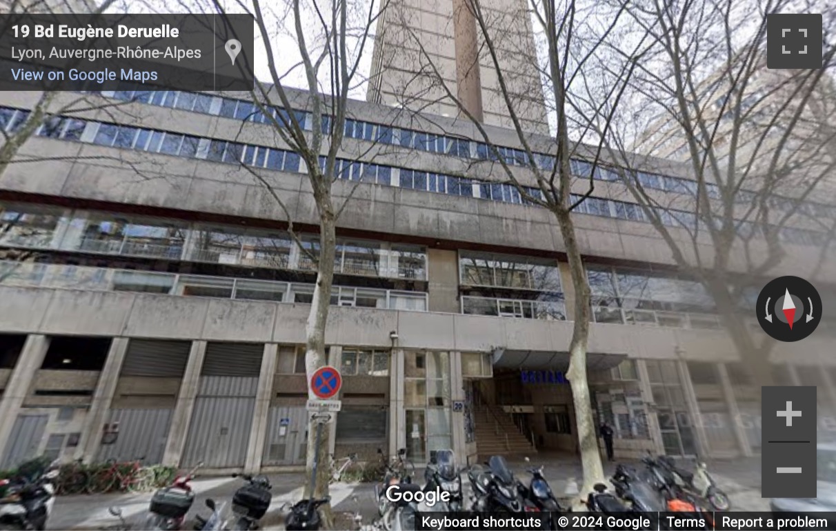 Street View image of Le Britannia, 20 Boulevard Eugène Deruelle, Bâtiment C, Lyon