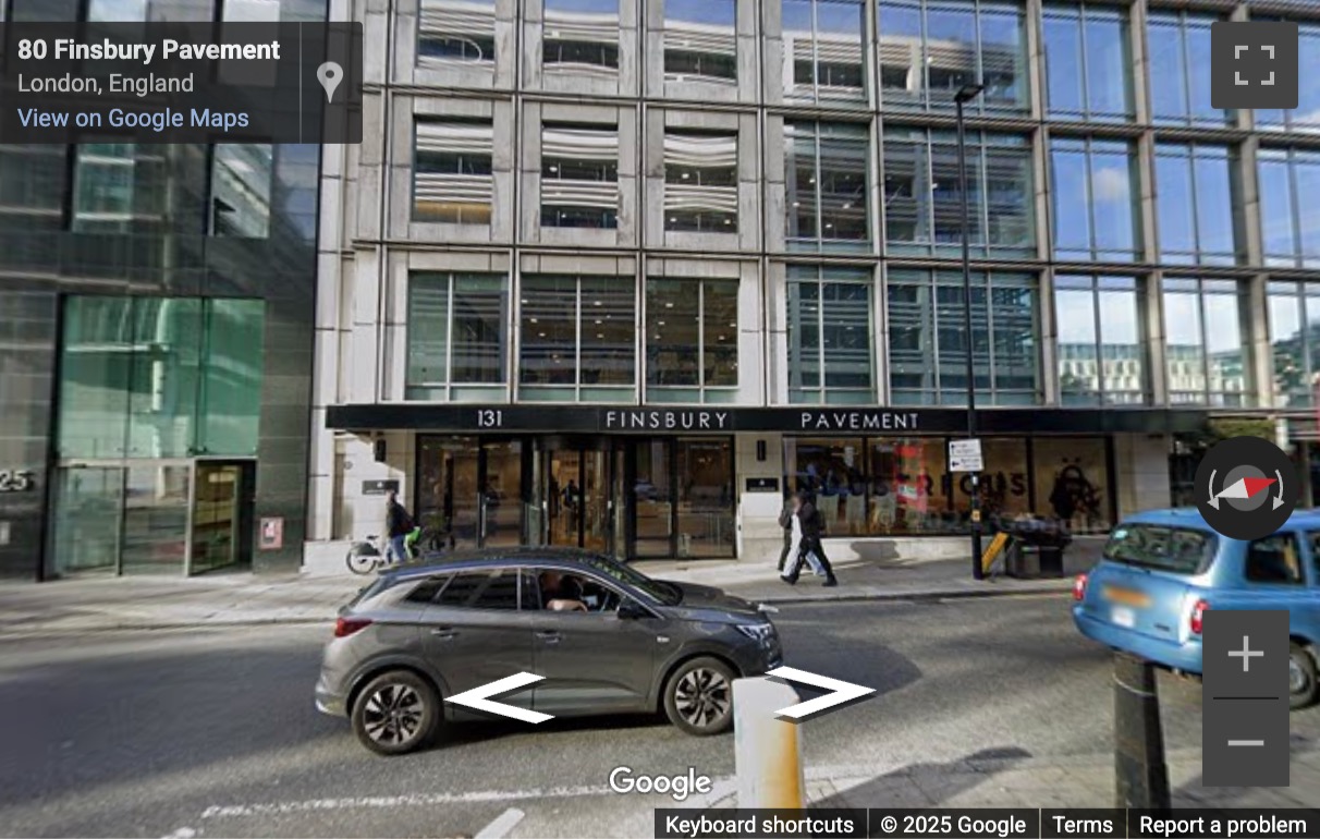 Street View image of 131 Finsbury Pavement, Central London, EC2A