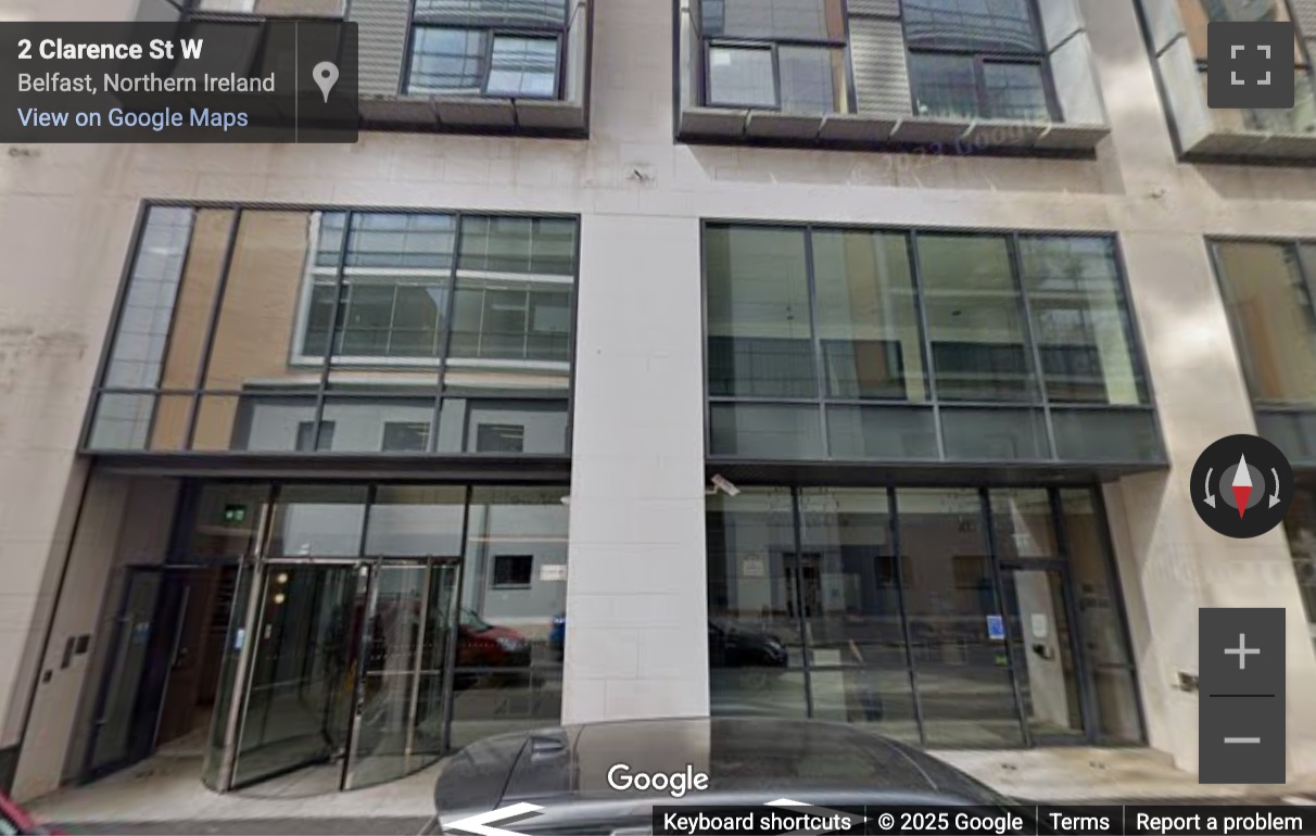 Street View image of The Clarence West Building, 2 Clarence Street West, Belfast, Northern Ireland