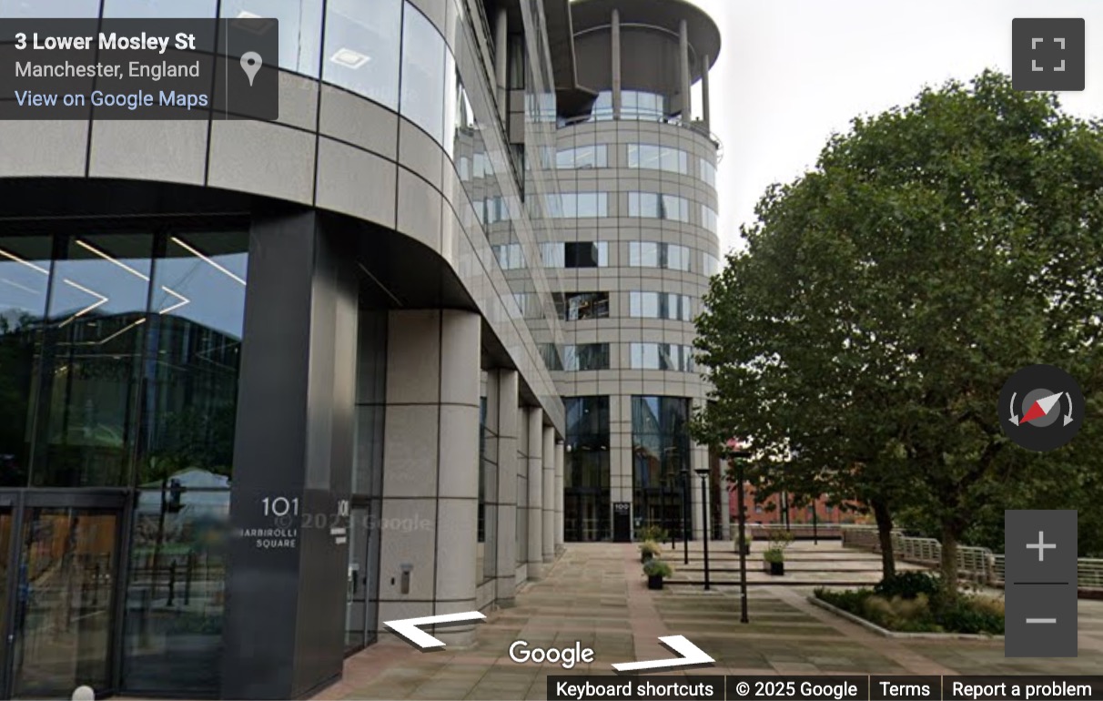 Street View image of 100 Barbirolli Square, Level 00 and 01, Manchester