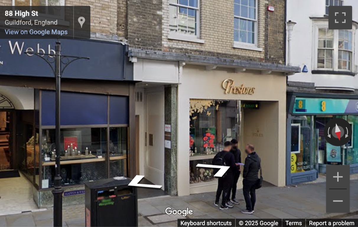 Street View image of 96 High Street, Guildford, Surrey