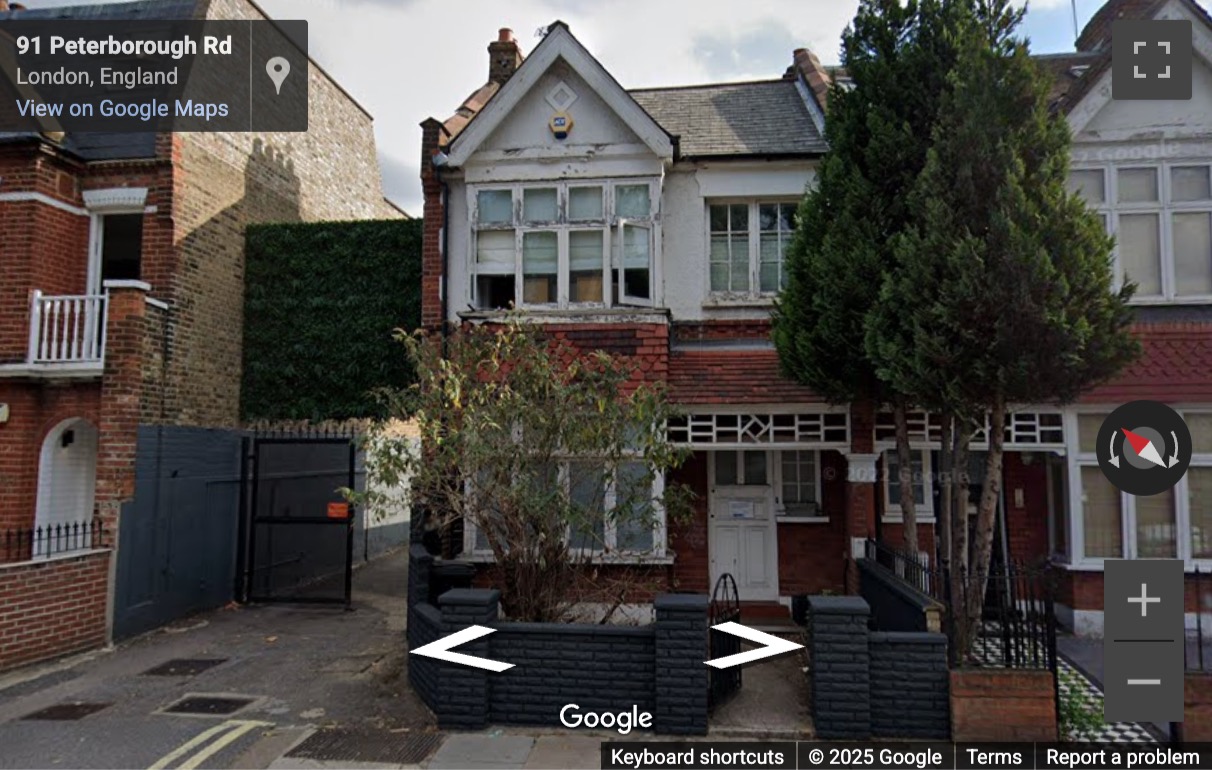 Street View image of 91 Peterborough Road, London