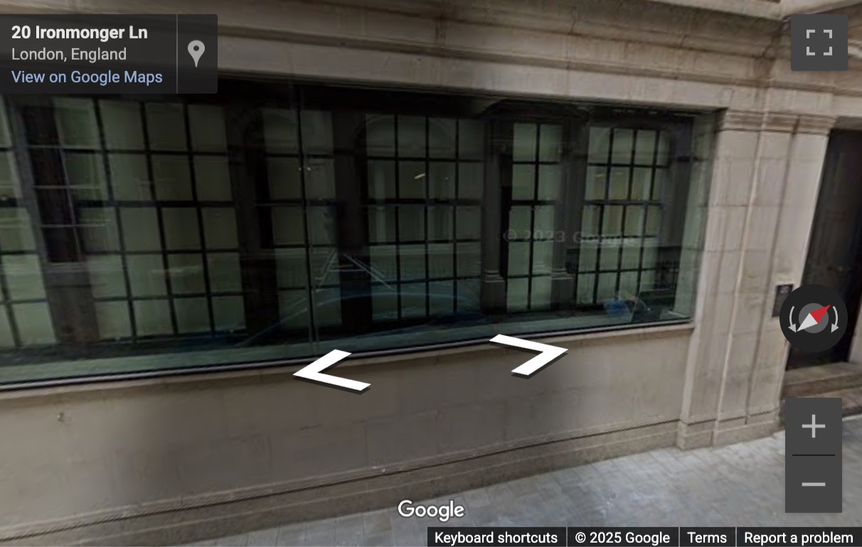 Street View image of 20 Ironmonger Lane, London