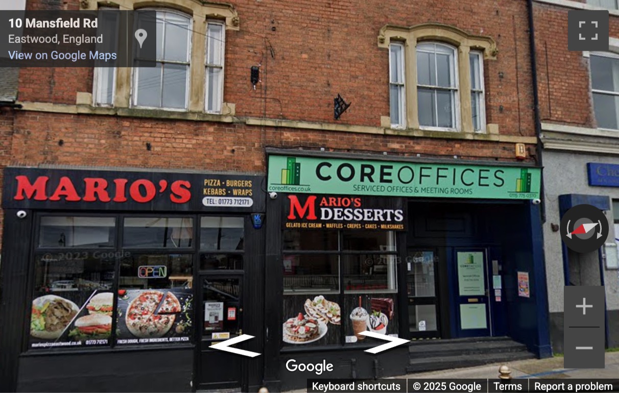 Street View image of 8 Mansfield Road, Eastwood, Nottingham