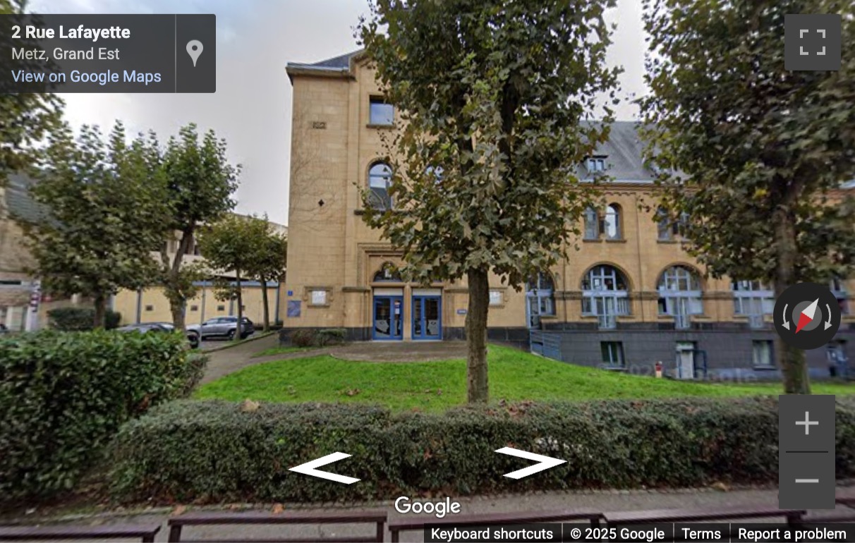 Street View image of 2 Rue Lafayette, Metz, Moselle