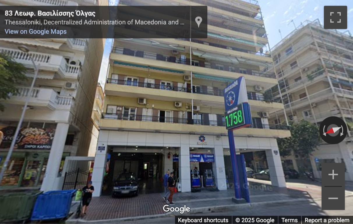 Street View image of Leoforos Vasilissis Olgas 83, Thessaloniki