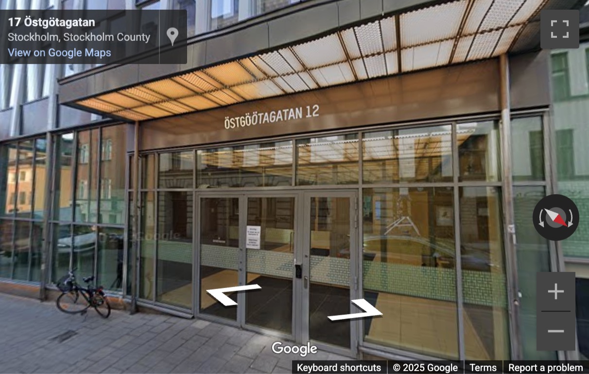 Street View image of Östgötagatan 12, Stockholm