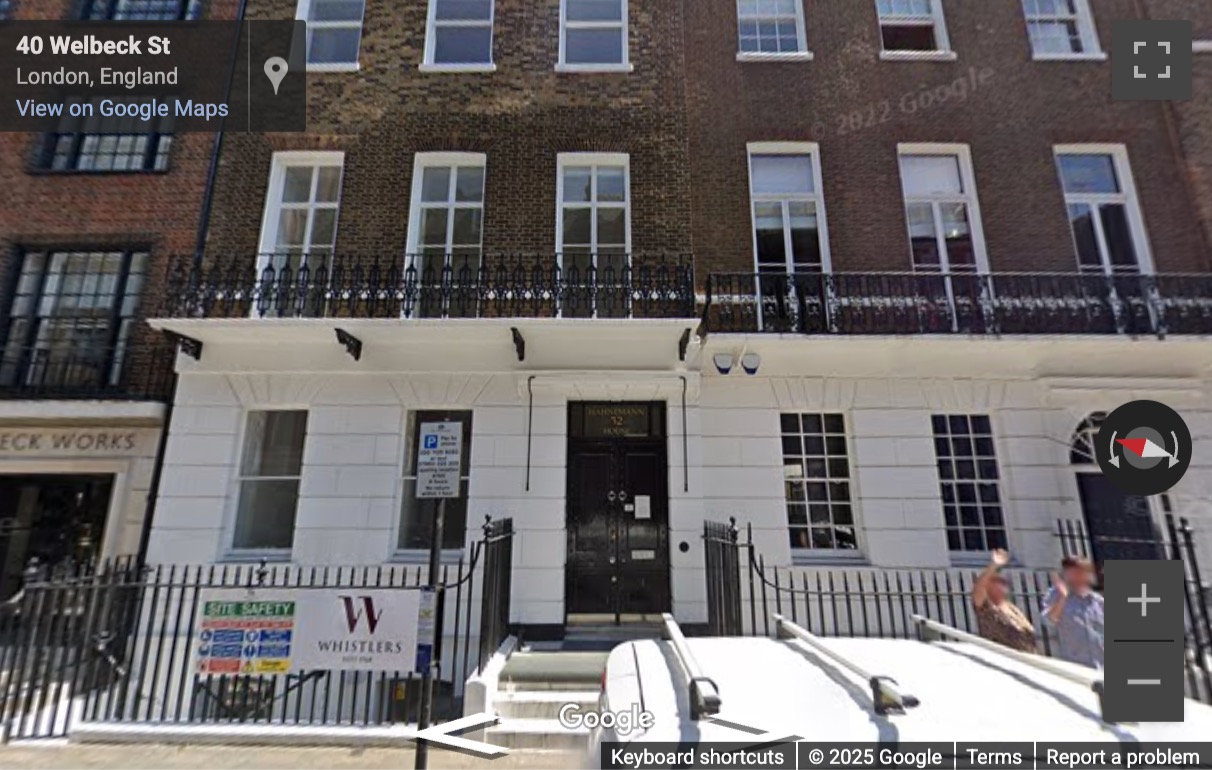 Street View image of 32 Welbeck Street, Marylebone, London