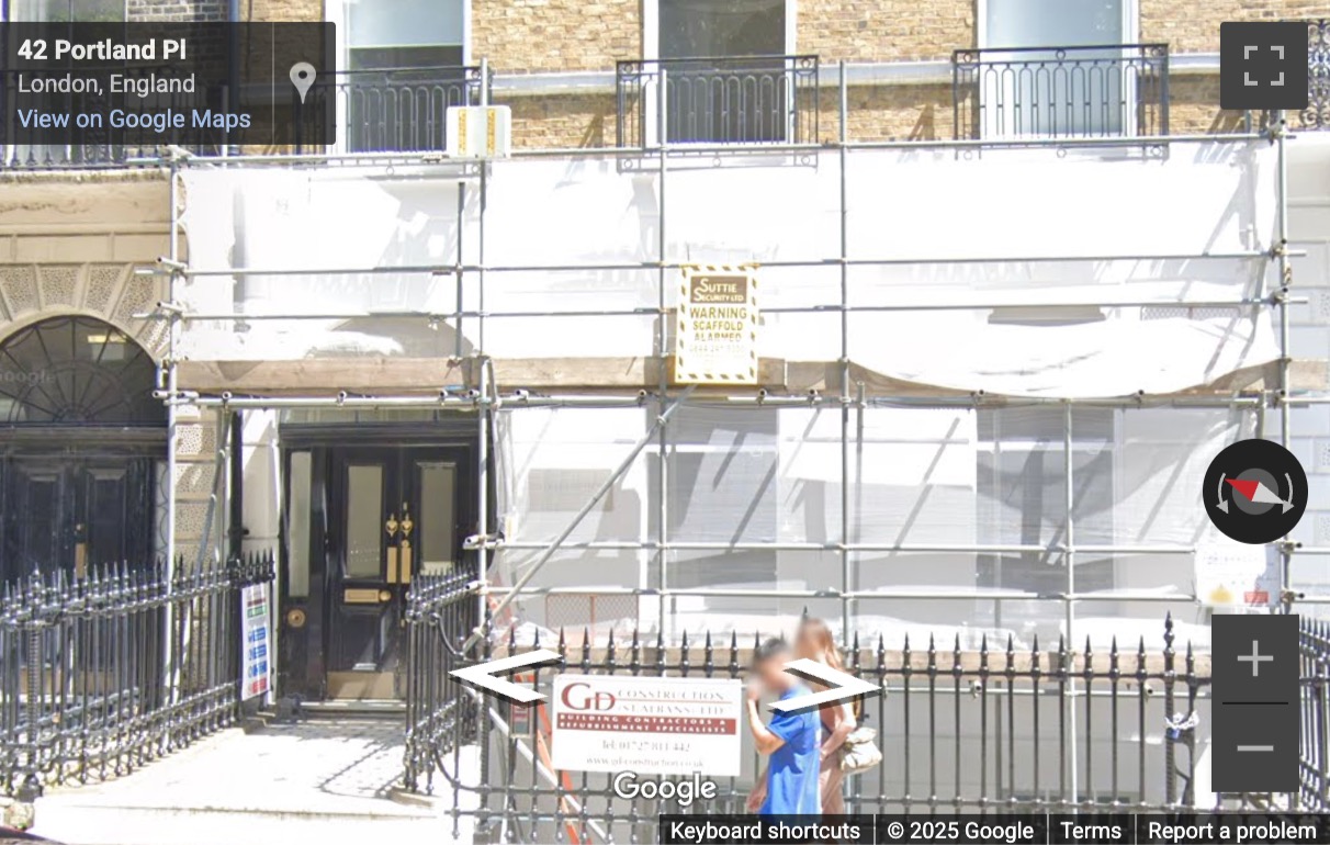 Street View image of 42 Portland Place, Marylebone, London