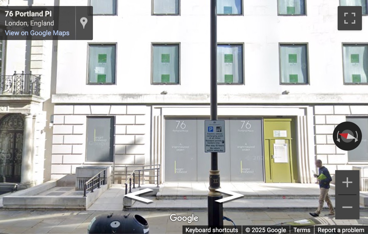 Street View image of 76 Portland Place, London