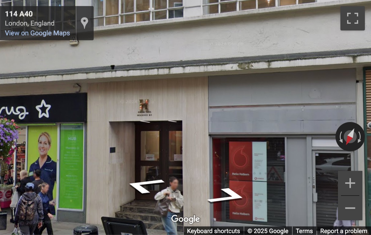 Street View image of 229-231 High Holborn, London