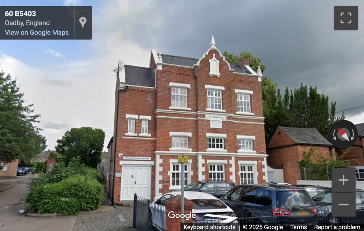 Street View image of 65A, London Road, Oadby, Leicestershire