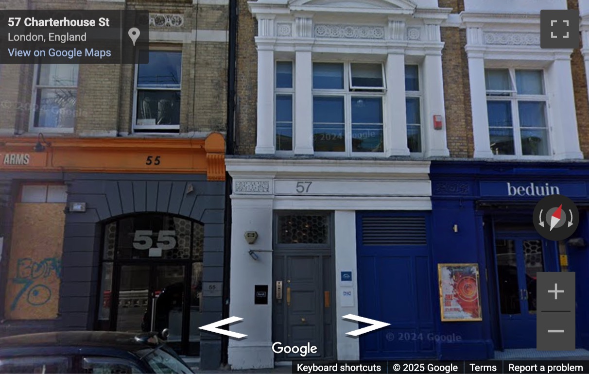 Street View image of 57-61, Charterhouse Street, London