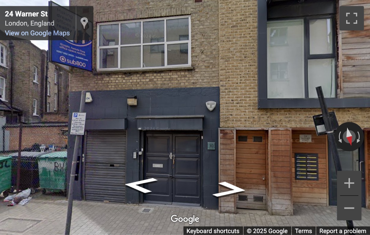 Street View image of 30 Warner Street, 1st floor, Central London, EC1R, UK
