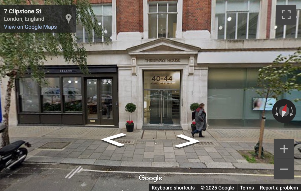 Street View image of 40-44 Clipstone Street, 5th Floor, Central London, W1W, UK