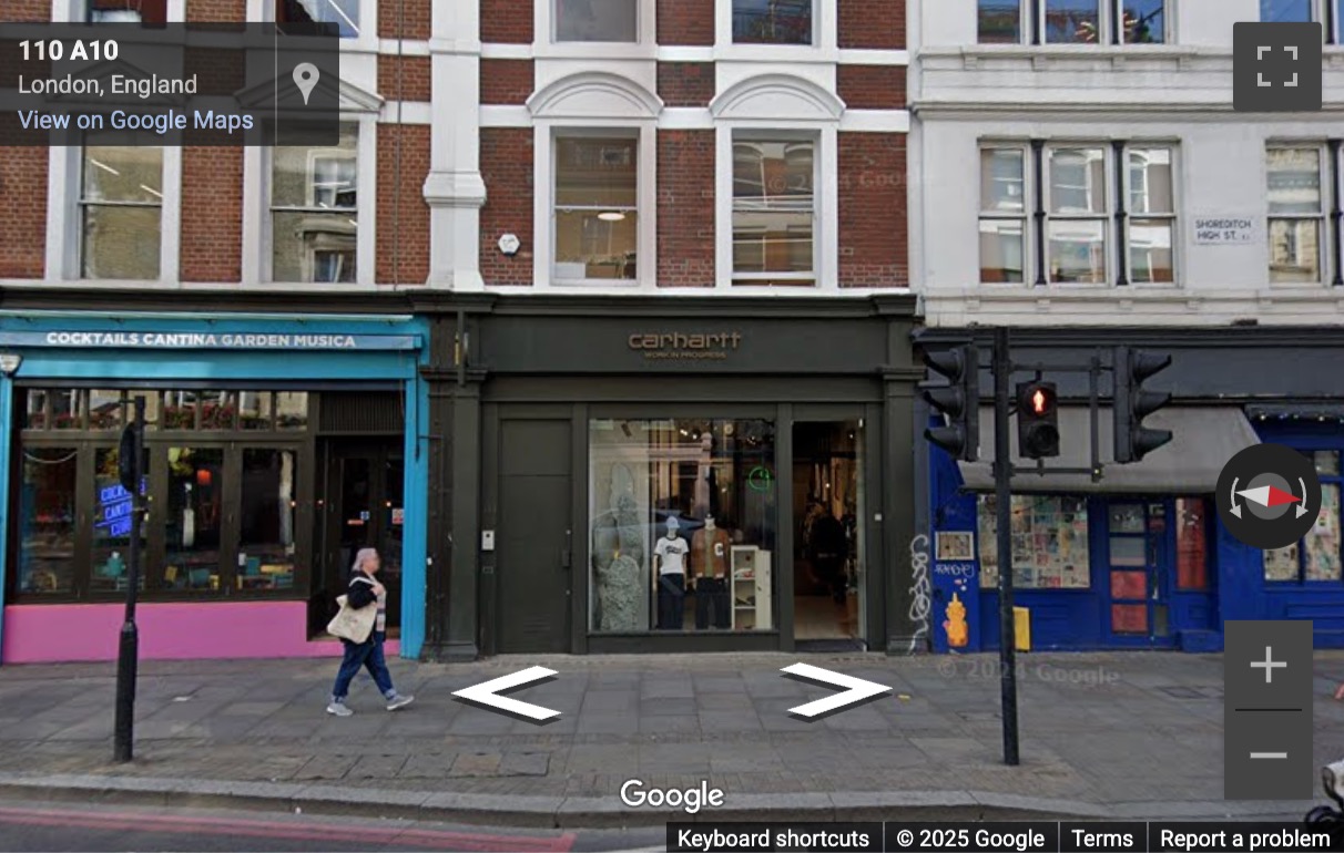 Street View image of 140 Shoreditch High Street, 1st Floor, Central London, E1