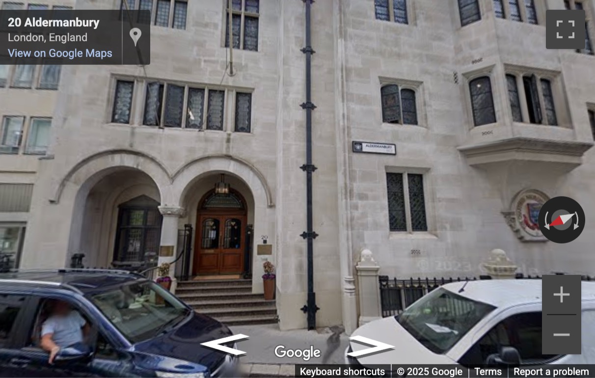 Street View image of 20, 21 Aldermanbury, City of London