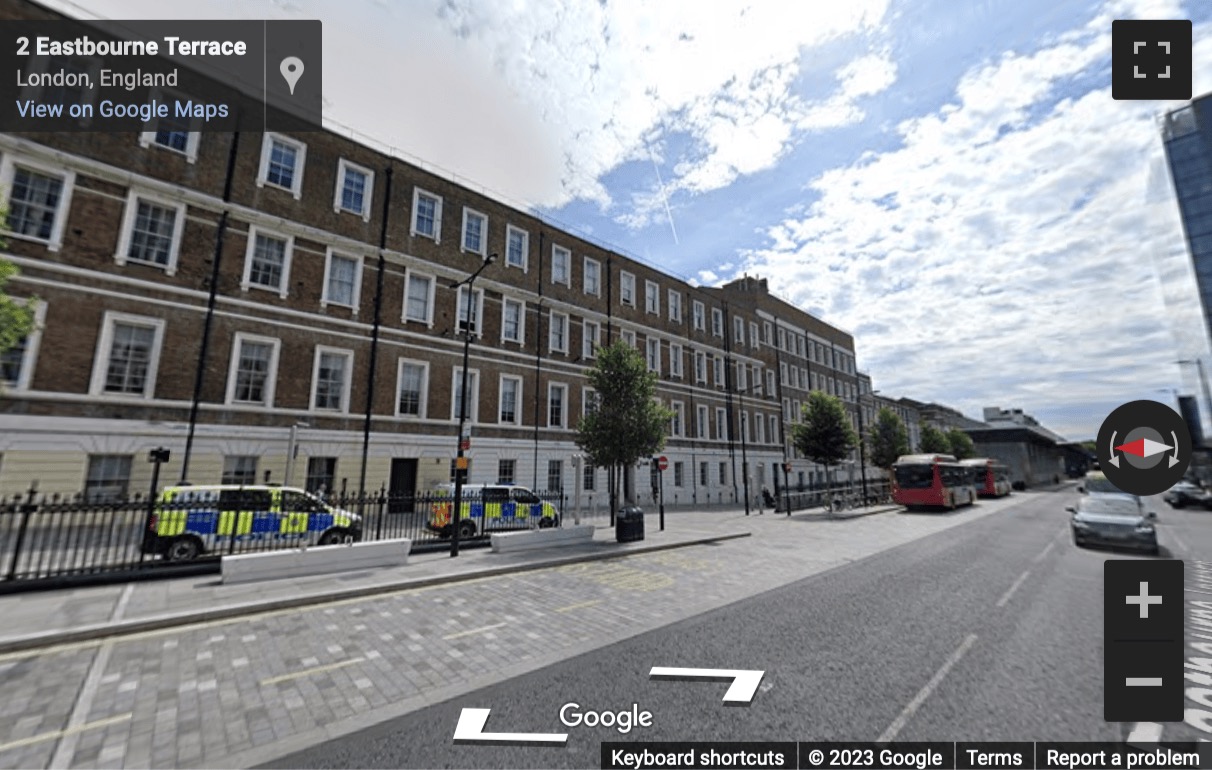 Street View image of 19 Eastbourne Terrace, Paddington, Central London, W2, UK