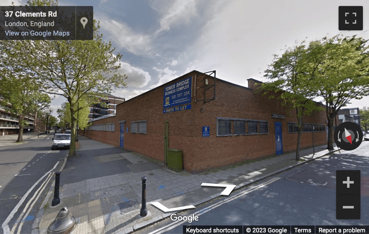 Street View image of Tower Bridge Business Complex, The Biscuit Factory, Clements Road, London, SE16