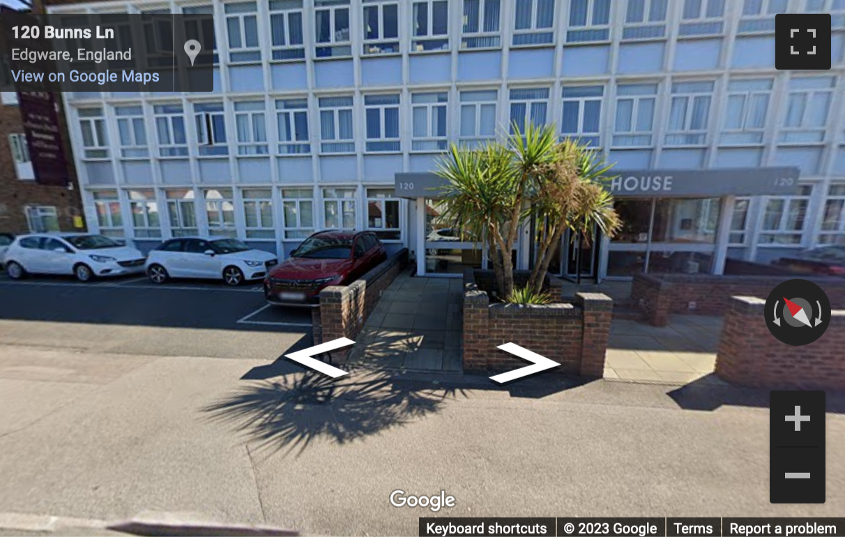 Street View image of Churchill House, 120 Bunns Lane, London, NW7 (Near the M1)