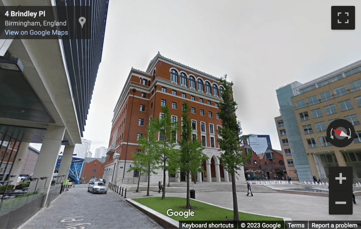 Street View image of 3 Brindley Place, 2nd Floor, Birmingham, West Midlands