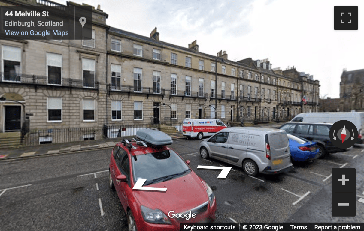 Street View image of 23 Melville Street, Edinburgh, Scotland