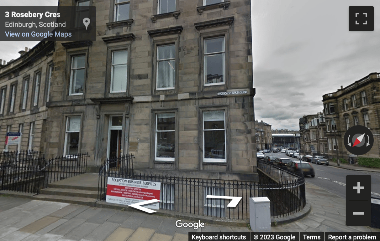 Street View image of 21 Lansdowne Crescent, Edinburgh, Scotland