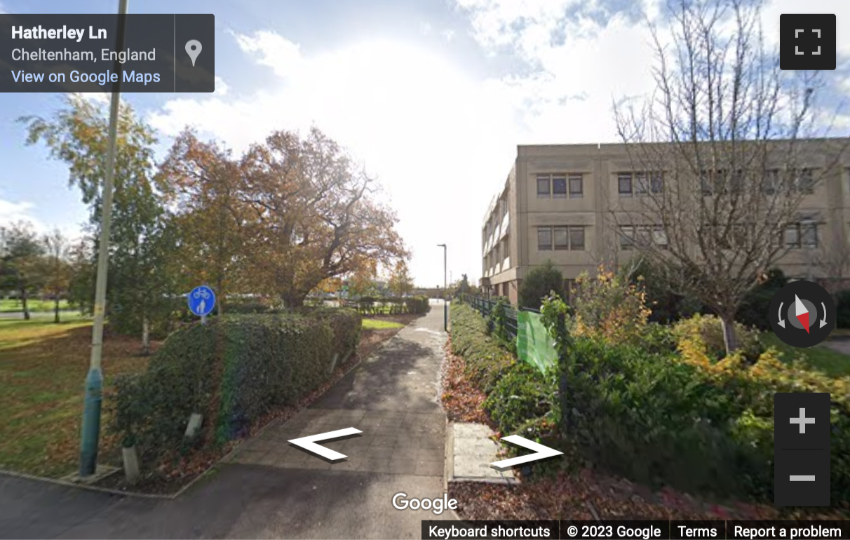 Street View image of Cheltenham Office Park, Hatherley Lane, Cheltenham, Gloucestershire