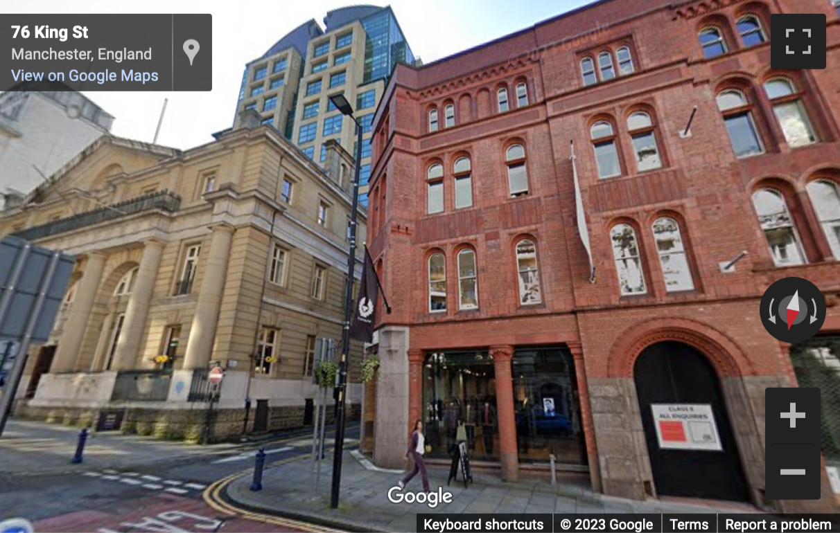 Street View image of 76 King Street, Manchester, Greater Manchester, United Kingdom