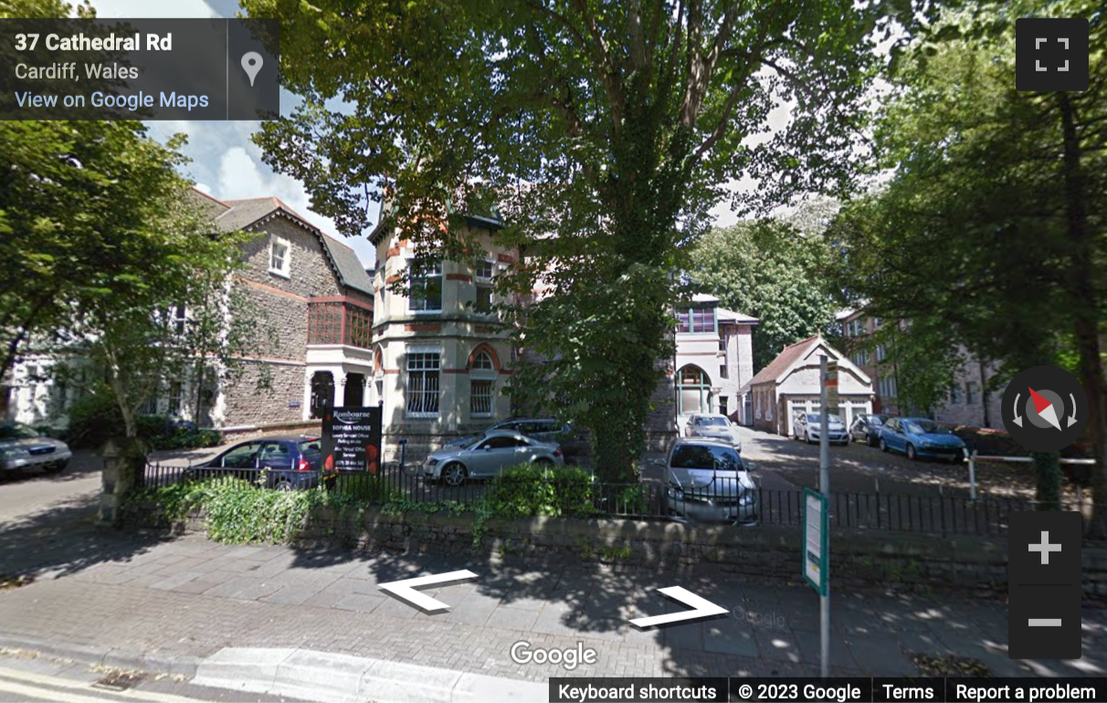 Street View image of Sophia House, 28 Cathedral Road, Cardiff, Wales
