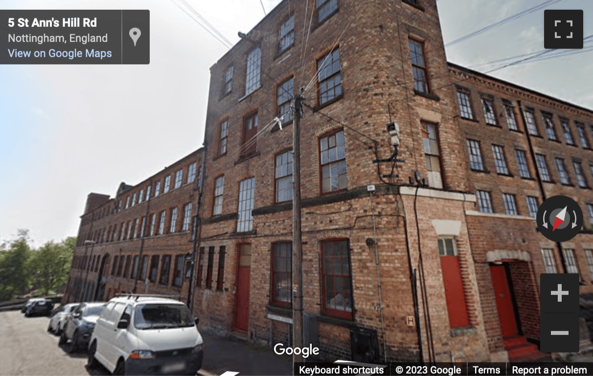 Street View image of Oldknows Factory, Egerton Street, Nottingham, Nottinghamshire