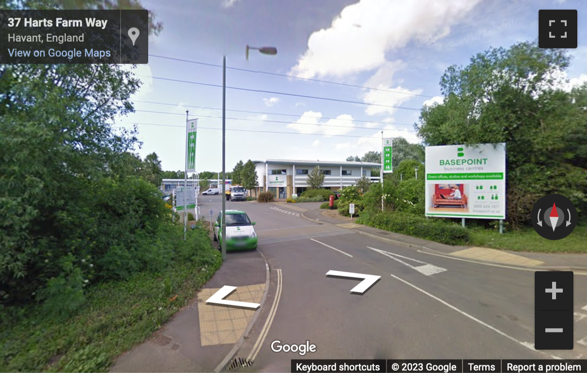 Street View image of Broadmarsh Business and Innovation Centre, Harts Farm Way, Havant