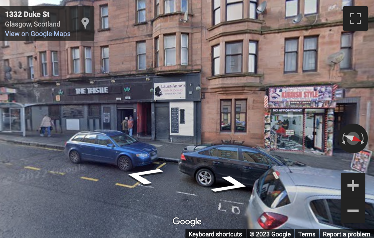 Street View image of 1328 Duke Street, Dennistown, Glasgow, Scotland