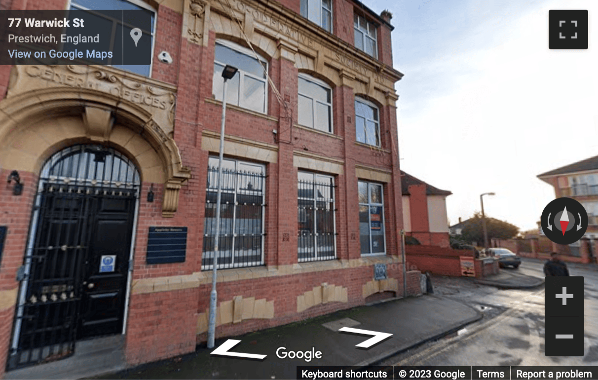 Street View image of Bank House Studios, Warwick Street, Prestwich, Lancashire